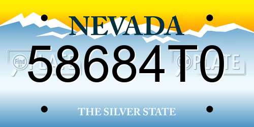 58684T0 Nevada License Plate