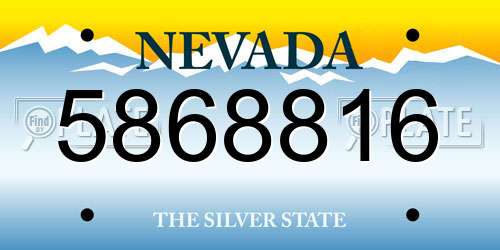 5868816 Nevada License Plate