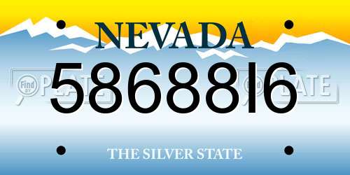 58688I6 Nevada License Plate
