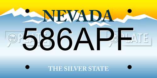 586APF Nevada License Plate