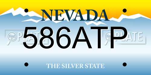 586ATP Nevada License Plate