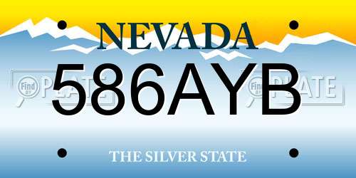 586AYB Nevada License Plate