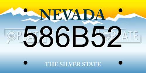 586B52 Nevada License Plate