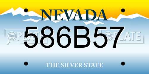 586B57 Nevada License Plate
