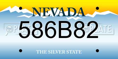 586B82 Nevada License Plate