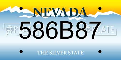 586B87 Nevada License Plate
