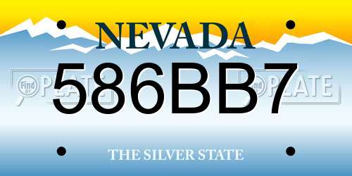 586BB7 Nevada License Plate