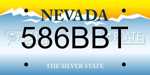 586BBT Nevada License Plate