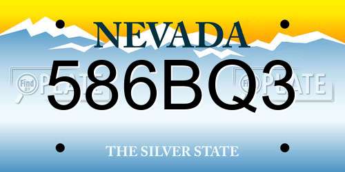 586BQ3 Nevada License Plate