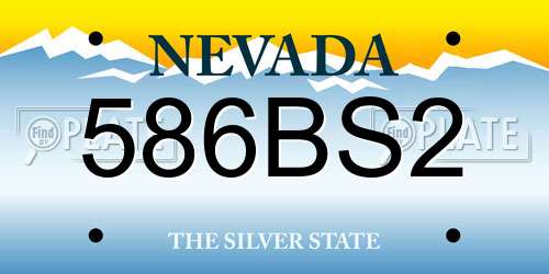 586BS2 Nevada License Plate