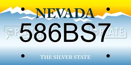 586BS7 Nevada License Plate