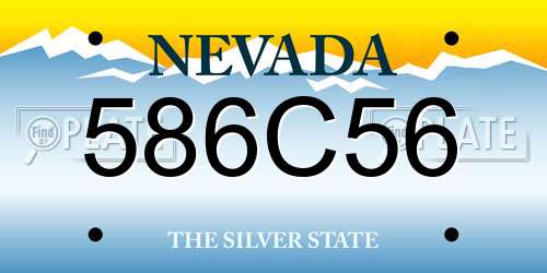 586C56 Nevada License Plate