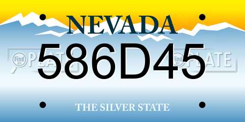 586D45 Nevada License Plate
