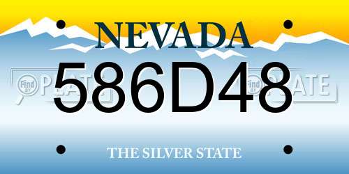 586D48 Nevada License Plate