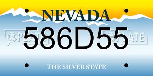586D55 Nevada License Plate