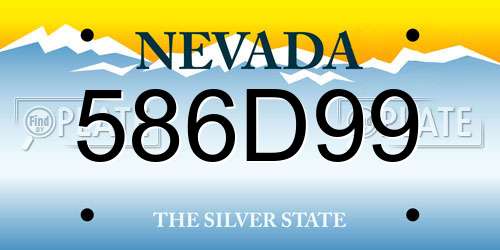 586D99 Nevada License Plate