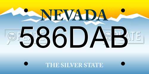 586DAB Nevada License Plate