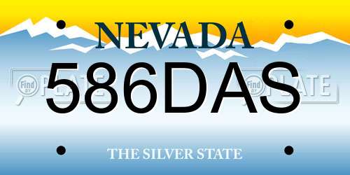 586DAS Nevada License Plate
