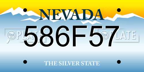586F57 Nevada License Plate