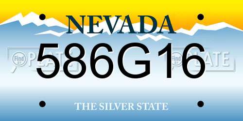 586G16 Nevada License Plate