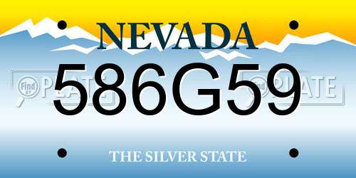 586G59 Nevada License Plate
