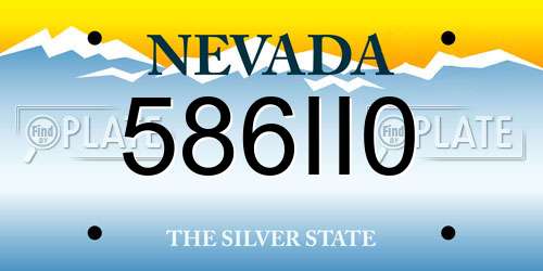 586II0 Nevada License Plate