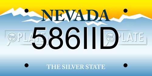 586IID Nevada License Plate