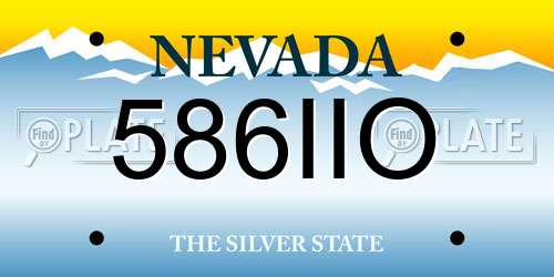 586IIO Nevada License Plate