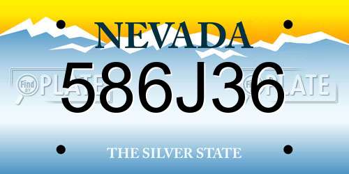 586J36 Nevada License Plate