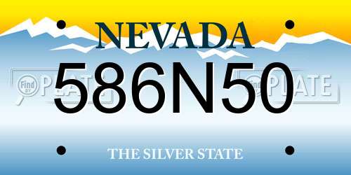 586N50 Nevada License Plate