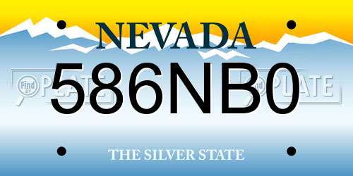 586NB0 Nevada License Plate