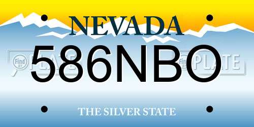 586NBO Nevada License Plate