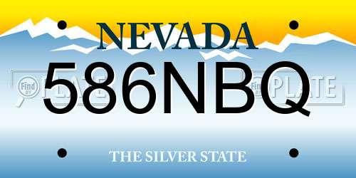 586NBQ Nevada License Plate