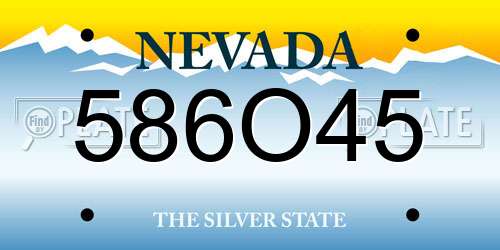 586O45 Nevada License Plate