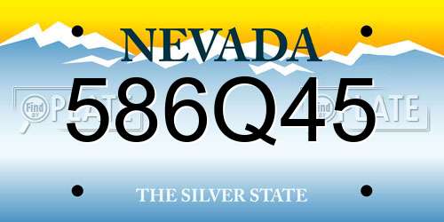 586Q45 Nevada License Plate