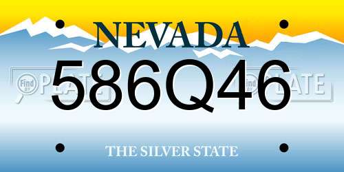 586Q46 Nevada License Plate