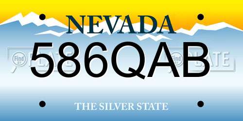 586QAB Nevada License Plate
