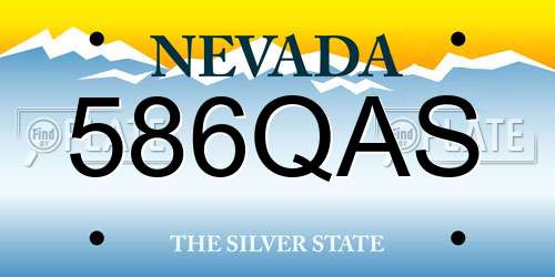 586QAS Nevada License Plate