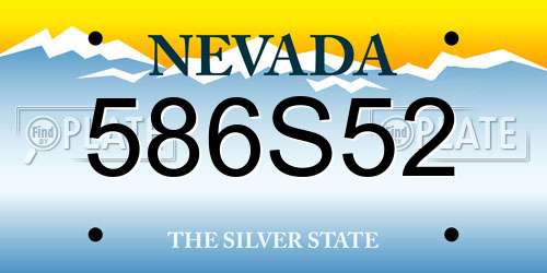 586S52 Nevada License Plate