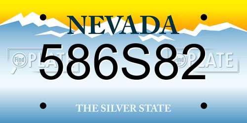 586S82 Nevada License Plate