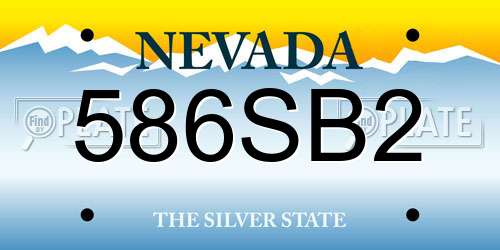 586SB2 Nevada License Plate