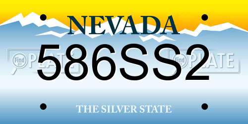 586SS2 Nevada License Plate