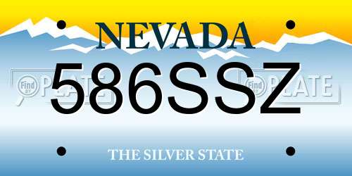 586SSZ Nevada License Plate
