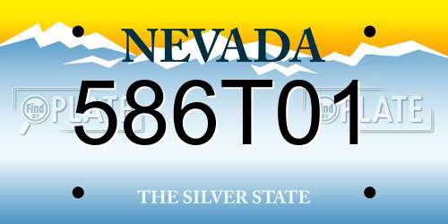 586T01 Nevada License Plate