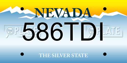 586TDI Nevada License Plate