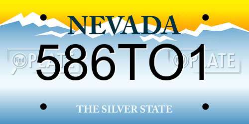 586TO1 Nevada License Plate