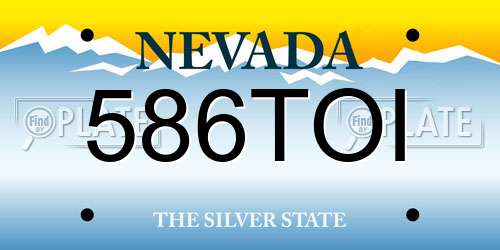 586TOI Nevada License Plate