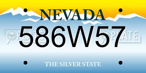 586W57 Nevada License Plate