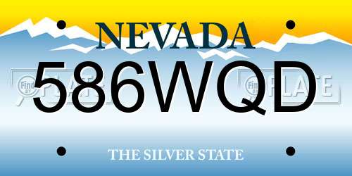 586WQD Nevada License Plate