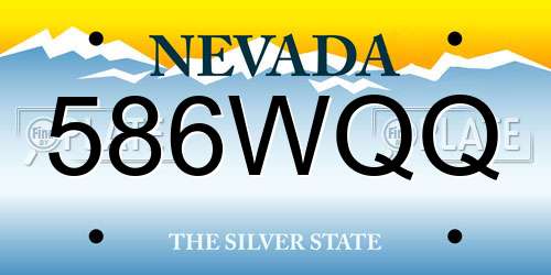 586WQQ Nevada License Plate